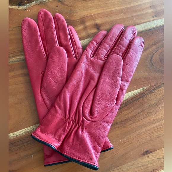 Lauren Ralph Lauren Accessories - Ralph Lauren 100% Genuine Red Leather Winter Gloves